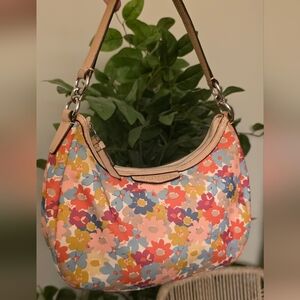 Coach Signature Floral Print Demi Shoulder Bag F30661